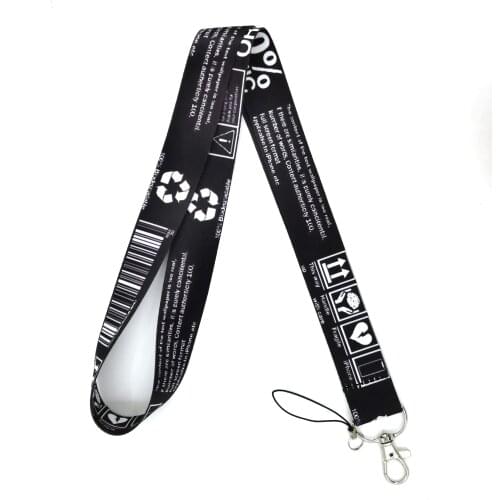10Pcs/Pack Warning Sign Cool Lanyards Keychain For Keys ID Badge Holder Keyring Mobile Phone Accessories DIY Hang Rope
