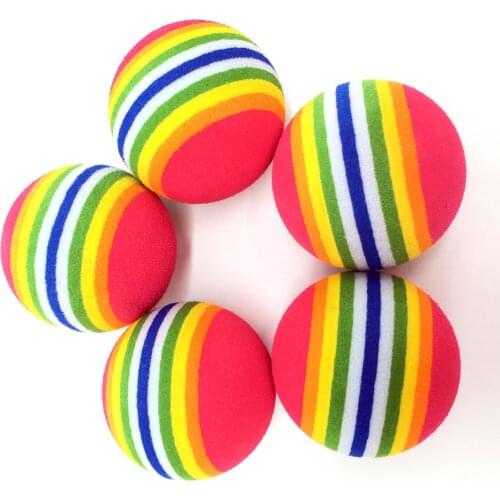 5pcs/lots Diameter 3.5cm Mini Small Funny Pet Toy Baby Dog Cat Toys 3.5CM Rainbow Colorful Play Balls For Pets Products