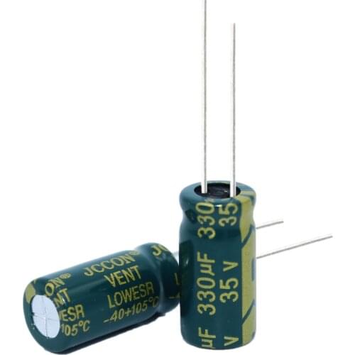 10pcs High frequency low resistance aluminum electrolytic capacitor 35V330UF 330uf35v volume: 8x16 10x13