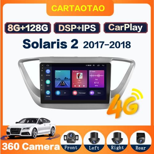 4G+64G DSP Android 9.0 Car Radio GPS RDS multimedia player For Hyundai Solaris 2 Verna 2017 2018 2din Android car player NO DVD