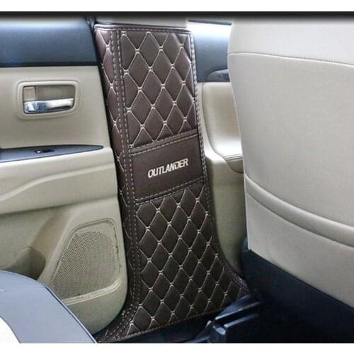 Car-shaped B column microfiber leather anti-kick plate anti-play mat For Mitsubishi Outlander 2013-2018 Car-styling