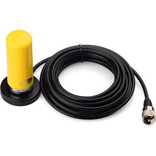 Superbat Vehicle/Car Mobile Radio VHF/UHF Dual Band Antenna 9cm Base Magnetic Mount BNC Plug 5M Cable for BC125AT Scanner