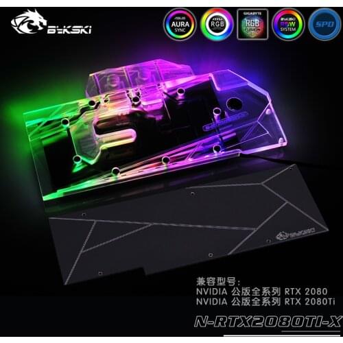 Bykski N-RTX2080TI-X GPU Water Cooling Block for Founders RTX 2080Ti 2080