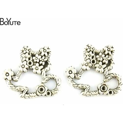 BoYuTe (40 Pieces/Lot) 25*26MM Antique Bronze Silver Plated Metal Mickey Head Pendants Diy Jewelry Findings Accessories