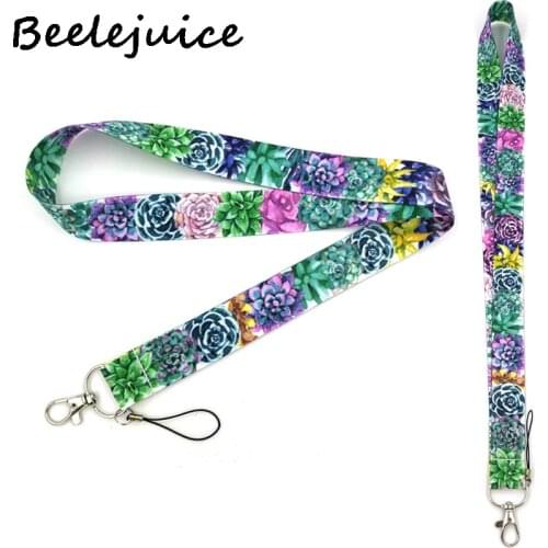 Succulent plants flowers Classical Style Lanyard For keys The 90s Phone Working Badge Holder Neck Straps With Phone Hang Ropes