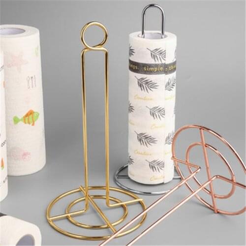 Kitchen Roll Paper Holder Towel Rack Bathroom Stainless Steel Paper Stand Gold Silver Tissue Napkins Rack Home Table Decor