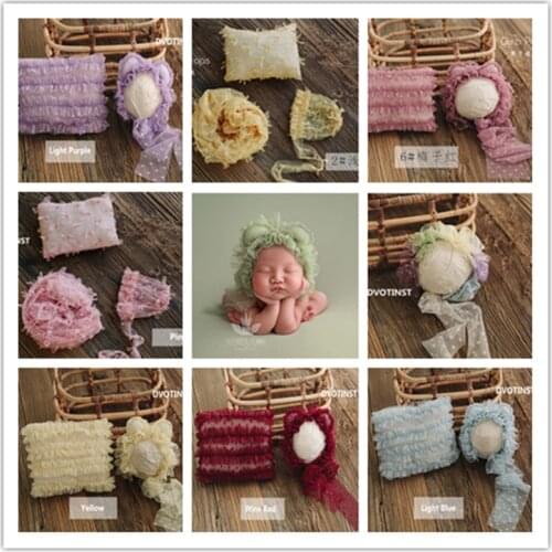 Dvotinst Newborn Baby Photography Posing Props Princess Lace Floral Hat Pillow Soft Fotografia Accessory Studio Shoot Photo Prop