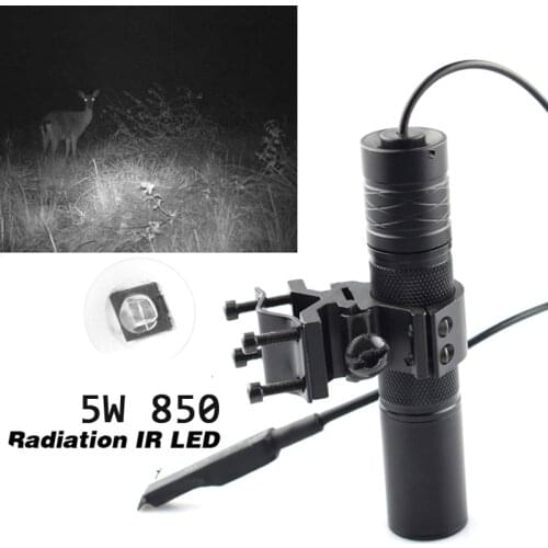Activefire 5W 850nm LED Infrared Radiation IR Lamp Night Vision Camping Light Zoomable Hunting Light Focus Hunting Lamp Torch