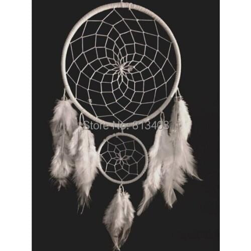 HOT SALE DROP SHIPPING Dream Catcher Circular Net With feathers Wall Hanging Decoration Decor Ornament