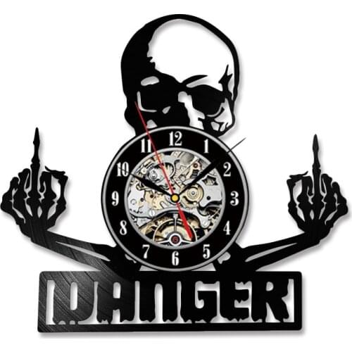 Gothic Vinyl LP Record CD Wall Clock 3D Modern Design Letters Cool Hanging Watches for Home Decoration Home Living