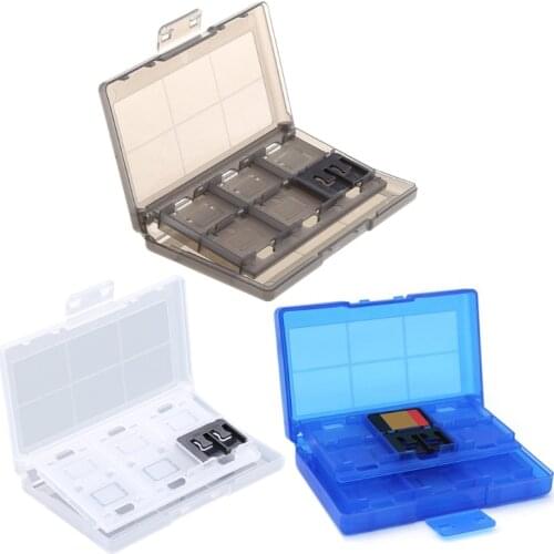 Game Card Storage Holder Case for N-intendo Switch 12 Cartridge Slots Game Card Storage Box for 2 Memory SD Cards