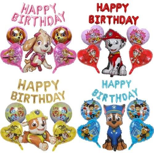 Dog Patrol Birthday toys Six-piece suit child boy girl Latex balloon Doll Party decoration Gift toys