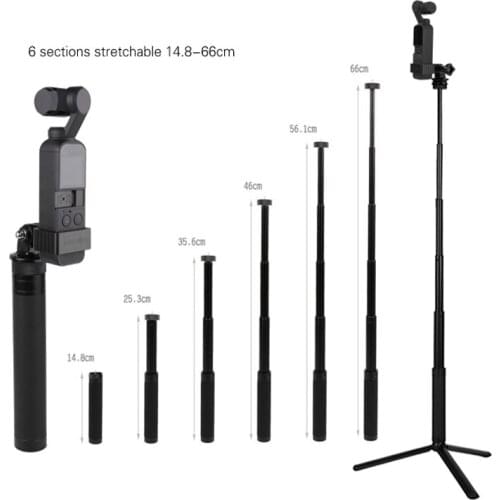 Osmo Pocket Handheld selfie stick rod + tripod stabilize holder with Metal Clip For DJI osmo Pocket camera gimbal