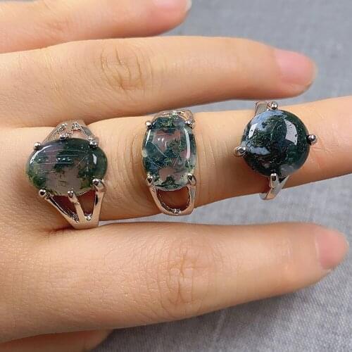 20Pcs/pack Wholesale Mix-style Natural Stone Ring Aquatic Agates Ring Charms For Elegant Women Love Romantic Gift
