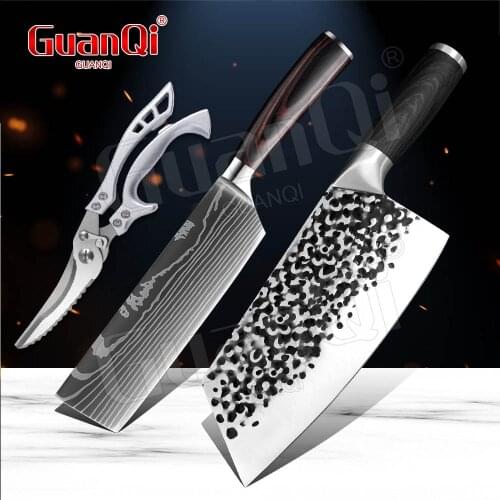 Handmade Forged Slicing Cleaver knife Chef Knife Stainless Steel Meat Chopping Knife Cooking Tools Kitchen Chicken Bone Scissors