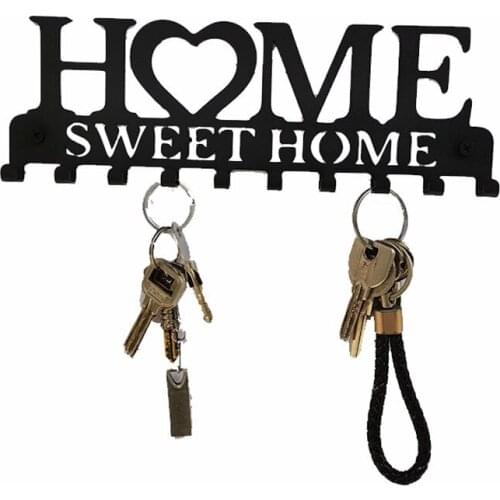 Creative Black Balcony Metal Wall-mounted Clothes Rack Iron Key Holder Kitchen Organizer Bathroom Hooks Wall Decoration Hangers