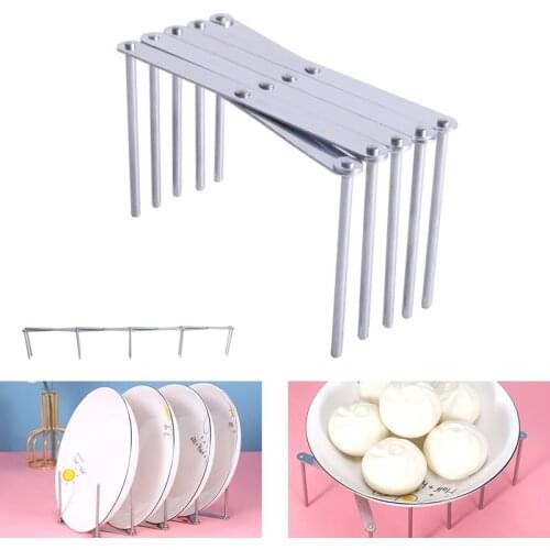 Stainless Steel Kitchen Racks Retractable Storage Rack Household Steaming Tray Dishes Tableware Rack Silent Kitchen Storage Tool