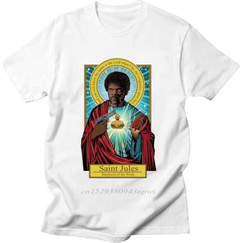 Freddie Dude Pulp Fiction Saint Jules Walter Bernie Anthony T Shirt Catholicism Clothing Male Casual Harajuku Men Tee Shirt