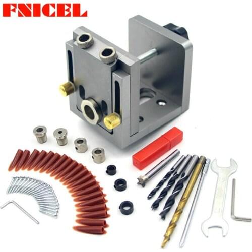 Deluxe Portable Pocket Hole Jig Kit System with 9mm Drill & Accessories for Carpenter WoodWorking & Joinery Tool Puncher Locator