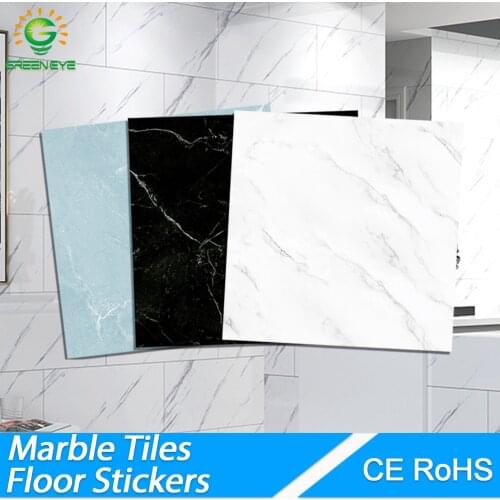 Wall Sticker Self Adhesive waterproof PVC Tiles Floor Stickers Marble Bathroom living room Bedroom Ground Thick Wallpapers