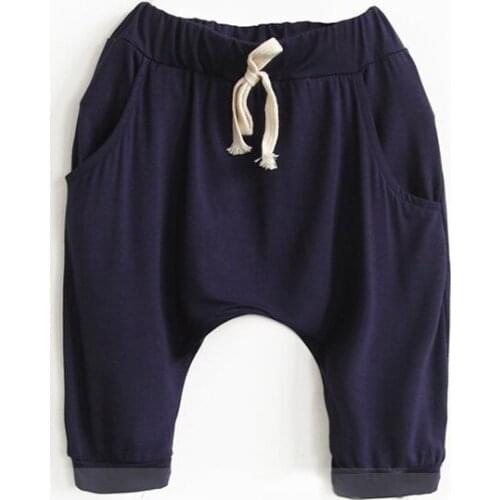 2015 new simple solid color modal boys and girls five pants harem pants kids Korean boys pants 2-7 years baby boy pants