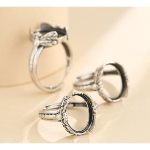 10*13.5mm 925 STERLING SILVER Women Semi Mount Bases Blanks base blank Pad ring Setting wedding jewelry findings diy A5937