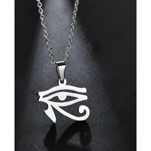 The Eye of Horus Necklace Pendants For Men Woman O Chain Link Ankh Egyptian Religion Necklaces Charm Jewelry