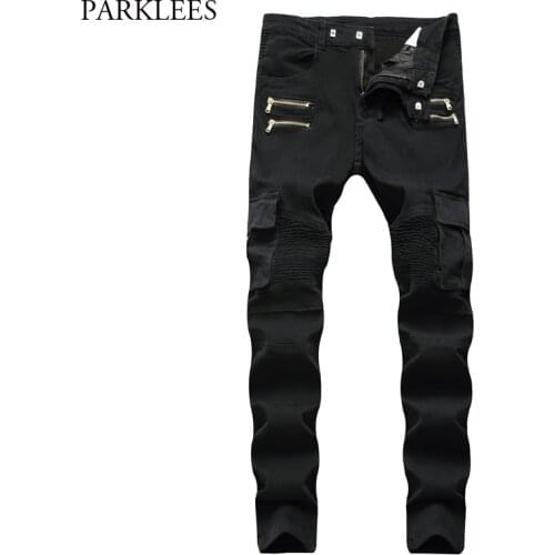 PARKLEES Men's Biker Jeans