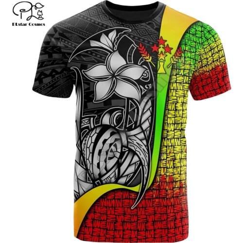 PLstar Cosmos 3DPrint Tribal Culture Kosrae Polynesian Tattoos Turtle Man/Woman Harajuku Streetwear Tshirts Short sleeve-a1