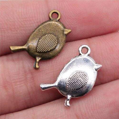 10pcs Charms Bird 20x13mm Tibetan Bronze Silver Color Pendants Jewelry Making DIY Handmade Craft For Bracelet Necklace