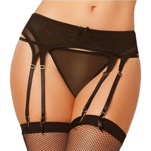 Plus Size Sexy Garter Belt Women Suspender Belt Hot Sheer Thigh High Exotic Lingerie Garters For Stockings Pantyhose