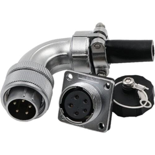 Industrial Waterproof IP67 Connector M20 2 3 4 5 6 7 9 12 Pin Panel Mounts Bend Winding Male Plug Multi Core Electrical Adapter