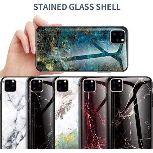 For Apple iphone 11 Case Luxury Marble Grain Hard Tempered Glass Protective Back Cover Case for iPhone 11 Pro Max iphone11 11Pro
