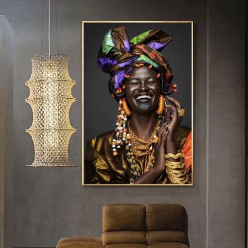 Modern Style Africa Wall Art Canvas Painting Black Woman Posters And Prints Wall Picture For Bedroom Cuadros Home Decoration