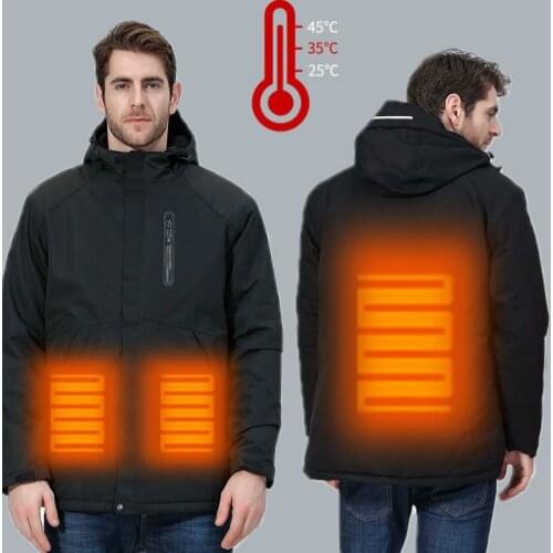 Intelligent Couples USB Heated Jacket Men Women Waterproof Hiking Jacket Down Cotton Hiking Coat Thermal Waterproof Heating Vest