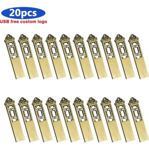 20pcs free logo metal USB Flash Drive 4g 8g Pen drive 16g 32g 64G pendrive 128G usb waterproof u-disk 2.0 key stick gift for PC