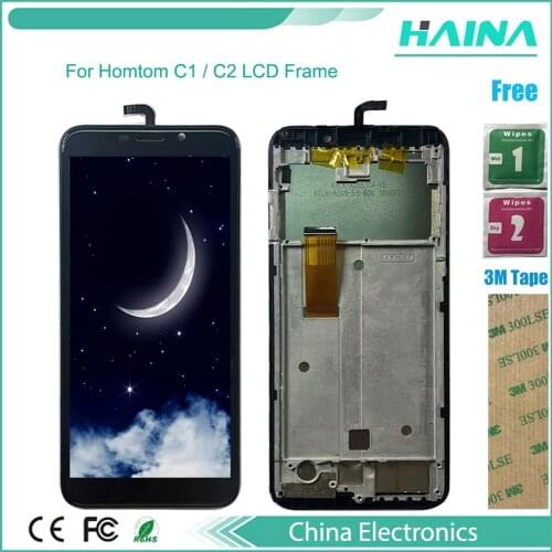 5.5"inch For Homtom C1 / C2 LCD Display With Touch Screen Sensor Digitizer Assembly With Frame + Free Tools