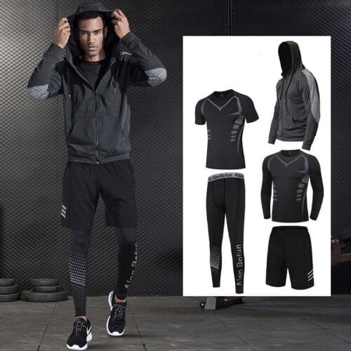 Winter Men Compression Sportswear Running Sports Suit Warm Basketball Tights Clothes Gym Fitness Training Set Jogging Tracksuits