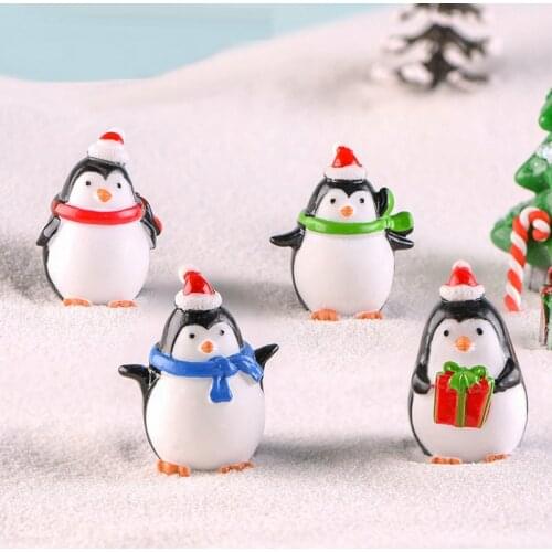 1 Pcs Mini Lovely Penguin Rainbow Unicorn Snowflake Yellow Duck Fairy Garden Plant Resin Craft Miniature Ornament Gift DIY