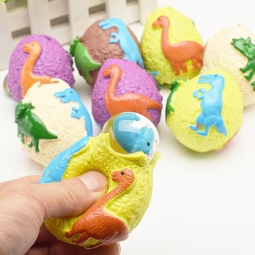 1Pcs Cute Dinosaur Egg Squeeze Water Ball Hand Grip Decompression Kids Adults Stress Relief Toys Gifts Random Color