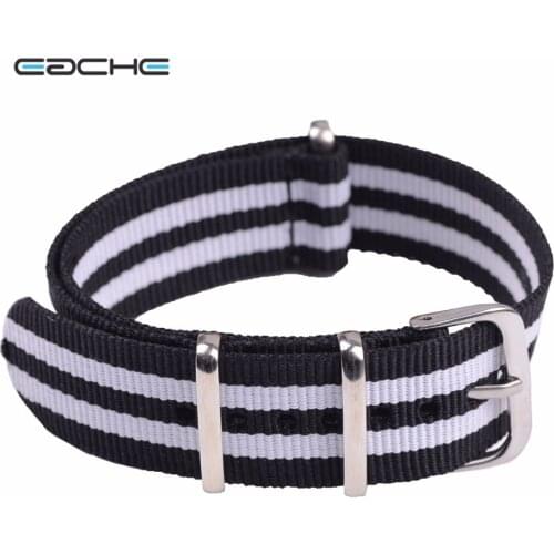 20mm Special Offer 2pcs Wholesale Nato Fiber Woven Nylon Watch Strap Sport Watch Band Steel Buckle