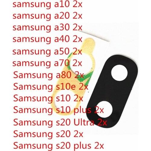 26pcs/Lot New Back camera glass lens Repair Parts for Samsung Galaxy A10 A20 A30 A40 A50 A70 A80 S10E S10 Plus S20 Plus Ultra