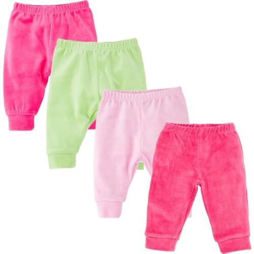 3/4pcs/lot 2020 Casual Trousers Winter Newborn Baby Pants Legging Kid Wear Infant Clothes Mid Waisted Pants For Girls Boys