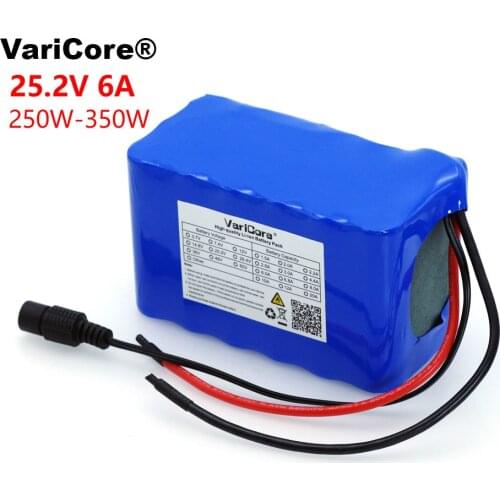 VariCore 24V 6Ah 6S3P 18650 Battery 6000mAh Electric Bicycle Moped /Electric/Li ion Battery Pack with 25.2 v BMS Protection