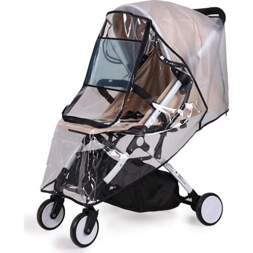 Stroller Accessories Waterproof Rain Cover Transparent Wind Dust Shield Zipper Open Raincoat For Baby Strollers Pushchairs