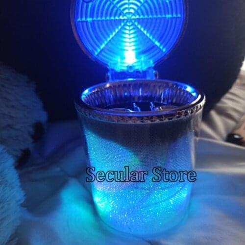 Car Ashtray with LED Light Multifunctional Container Smoke Ash Cylinder Smoke Cup Holder Storage Cup Holder Decor Accessories