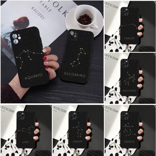 12 constellations zodiac signs Phone Case Matte Transparent for iPhone 7 8 11 12 s mini pro X XS XR MAX Plus cover funda