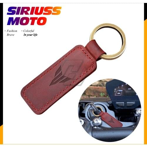 Motorcycle Keychain Cowhide Key Ring Case for Yamaha MT MT01 MT03 MT07 MT09 MT10 Key