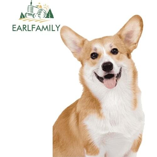 EARLFAMILY 13cm x 8.6cm For Corgi Pembroke Funny Car Stickers Personality Graffiti Decal Bumper VAN Car Body Occlusion Scratch
