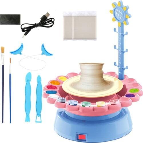 Electric Pottery Wheel Art Craft Kit Arts And Crafts Kids Toys Pottery Forming Machine Craft Paint Educational Toy Home School